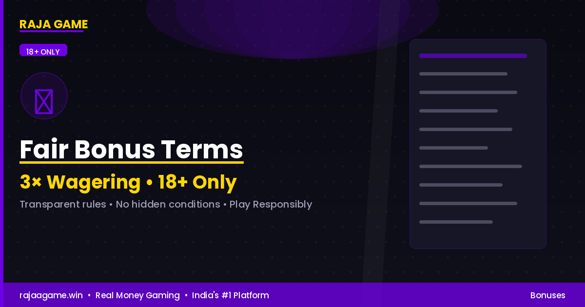 Bonus Wagering Requirements Responsible Gaming 18 Plus India Online Gaming